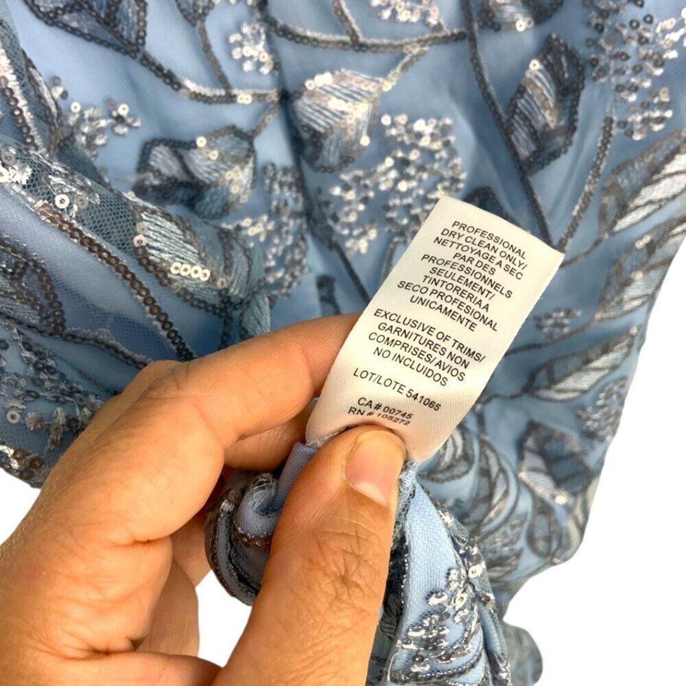 Js Collections Julia Cap Sleeve Column Gown Blue … - image 7